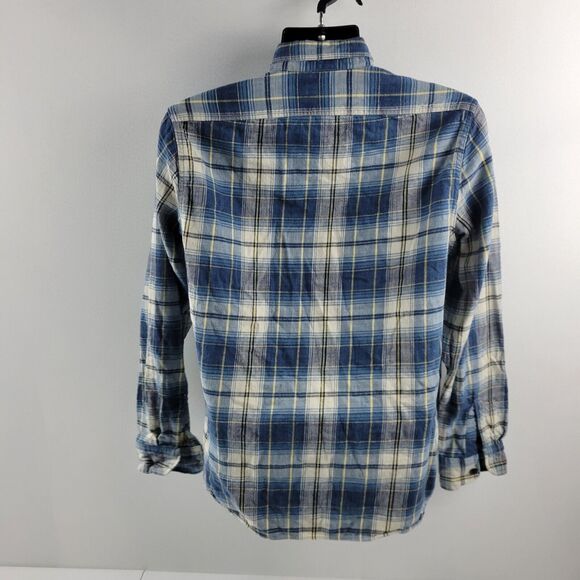 J.Crew mens flannel long sleeve button down shirt plaid blue M 1933 - Picture 5 of 10